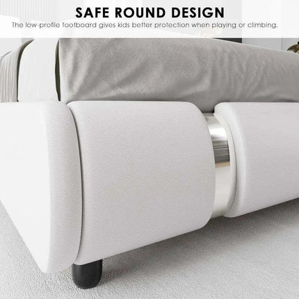 Modern Adjustable Curved Headboard Stainless Steel Bed Frame