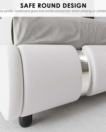 Modern Adjustable Curved Headboard Stainless Steel Bed Frame