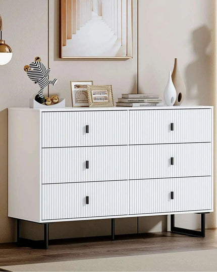 Sleek Modern 5-Drawer Dresser with Stylish Metal Legs - Perfect Storage for Any Room
