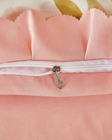 Chic Floral Ruffle Queen Bedding Set