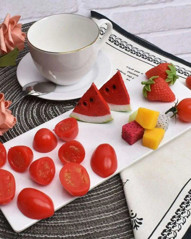 4-Piece Realistic Faux Cherry Tomatoes - Lifelike Decorative Fruit for Home Accent