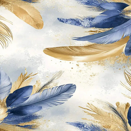 3D Abstract Feather & Flower Mural Wallpaper — Custom Size