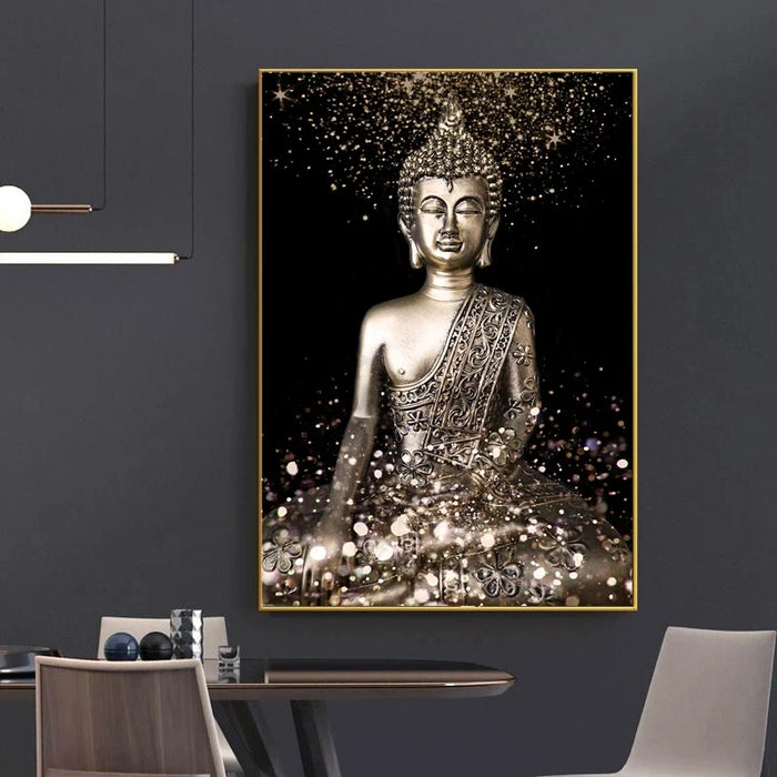 Buddha's Serene Aura: Personalized Canvas Artwork for Home and Office Interiors