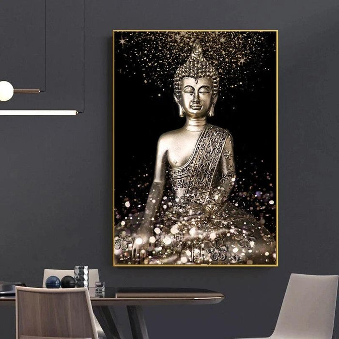 Buddha's Tranquil Essence: Customizable Canvas Art for Home and Office Decors