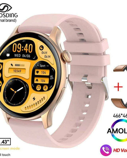 Chic Women's Bluetooth Smartwatch with Customizable AMOLED Screen and NFC Functionality