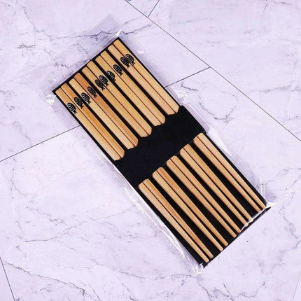 Eco-Friendly Bamboo Chopsticks Set - 5 Pairs for Sushi and Asian Delicacies