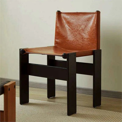Luxurious Nordic Style Genuine Leather Dining Chair - Elegance Collection