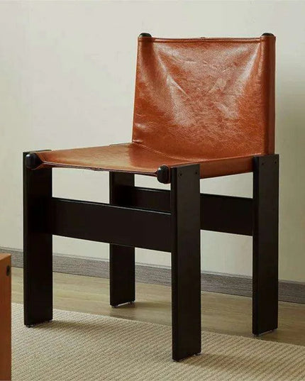 Luxurious Nordic Style Genuine Leather Dining Chair - Elegance Collection