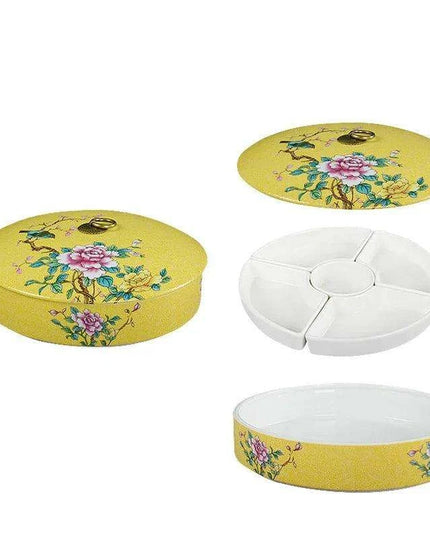 Elegant Five-Section Ceramic Serving Bowl for Gourmet Dining