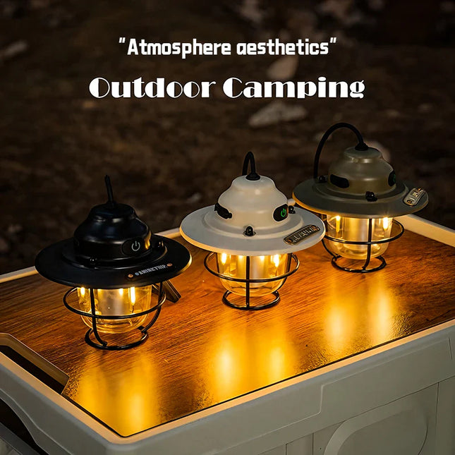 Vintage Rechargeable Camping Light – Portable LED Lantern