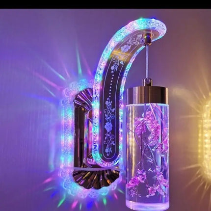 Trendy Acrylic Wall Lamp, Elegant Floral Design Sconce for Bedroom, Ha