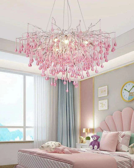 Enchanting Pink Crystal Chandelier