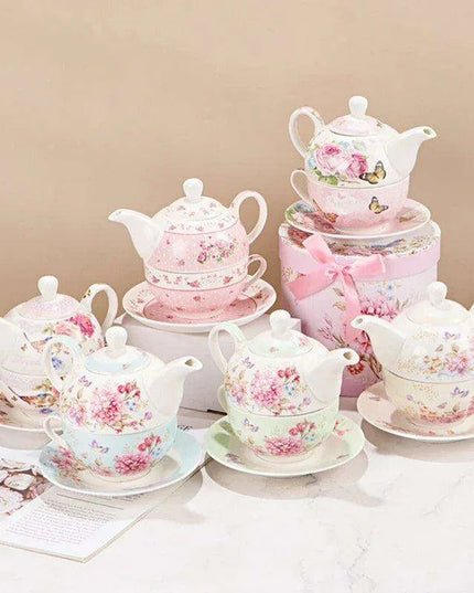Elegant Floral Porcelain Tea Set for the Sophisticated Tea Connoisseur