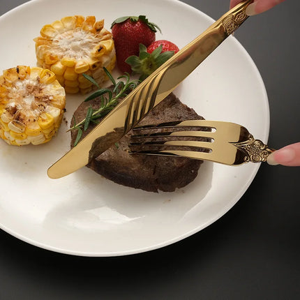 Gold Vintage Cutlery Set, 18/10 Stainless Steel | Très Elite