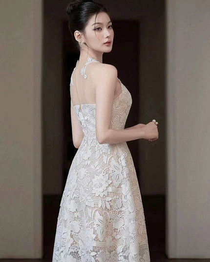 Summer Elegant Floral Lace Evening Dress - A Timeless Statement of Style