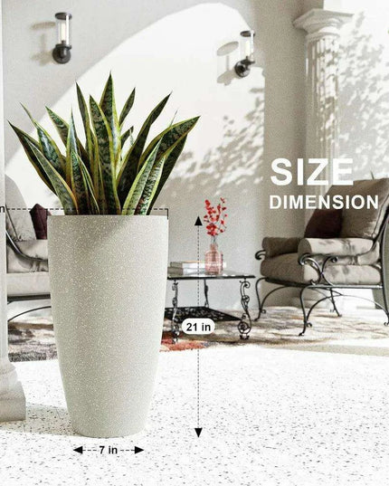 Elegant 21-Inch Planter Duo for Sophisticated Garden and Porch Aesthetics