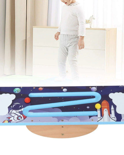 Kids Wooden Balance Trainer with Non-Slip Roller for Desk Use