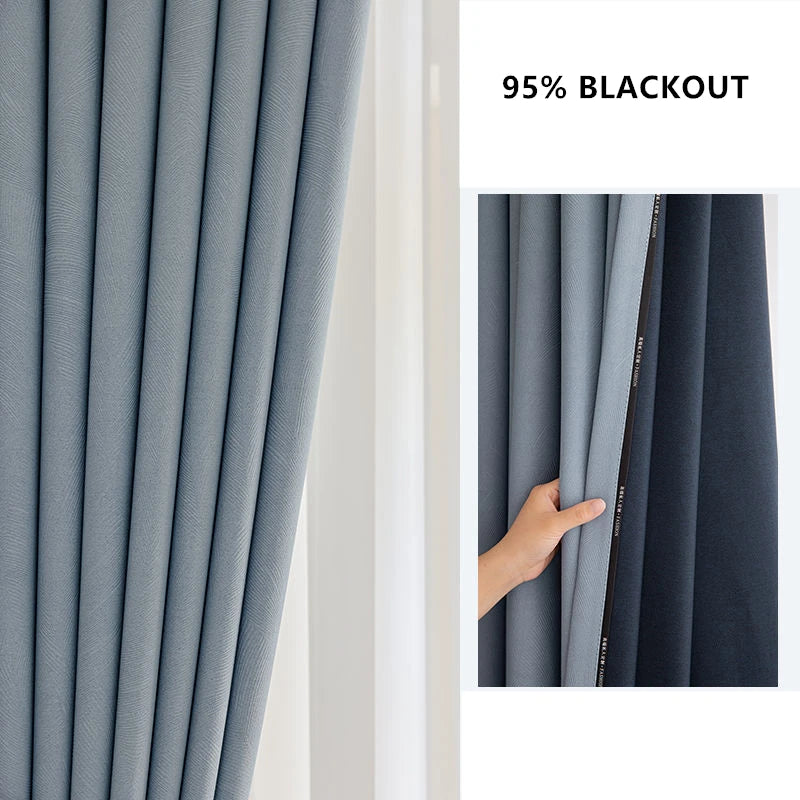 Extra Long 95% Blackout Jacquard Curtain – Custom Size, Up to 310 cm Height