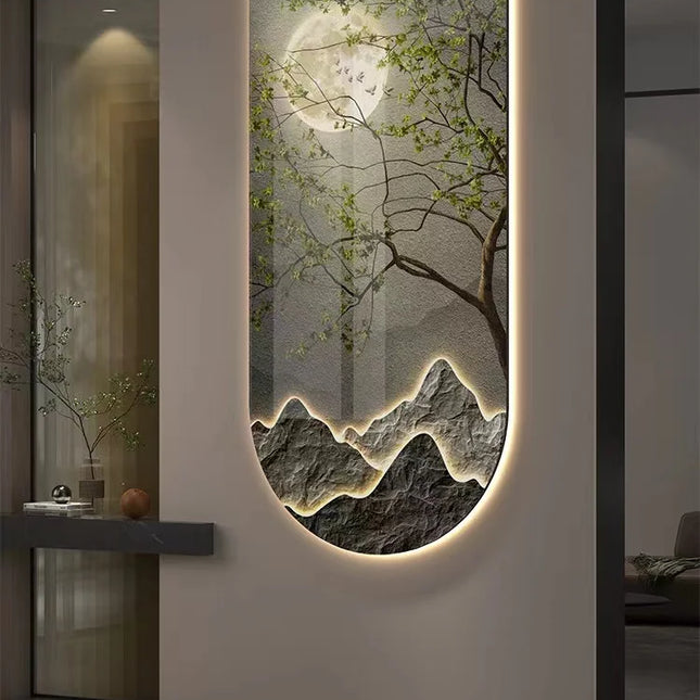 Mural Lamp Store LED Ambient Hanging Paintings for Corridor Decor