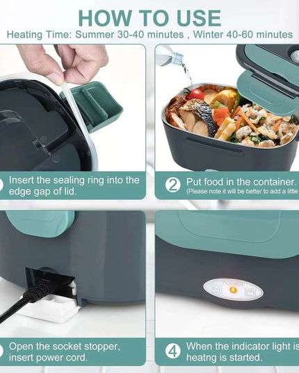 Electric Portable Meal Heater with Quick Warm-Up and Spill-Resistant Features