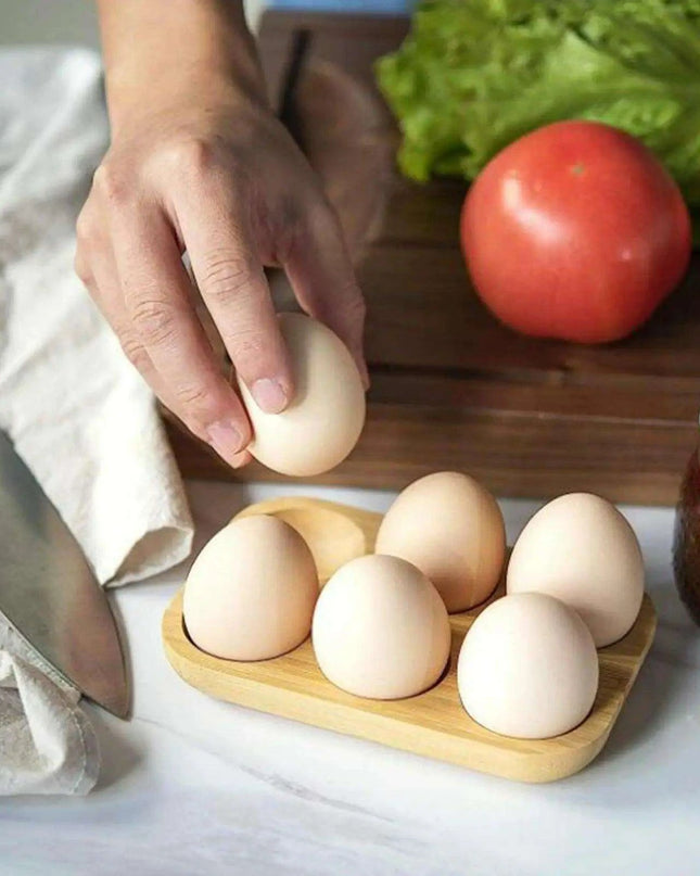 Stylish Double Layer Wooden Egg Organizer for Chic Kitchen Decor