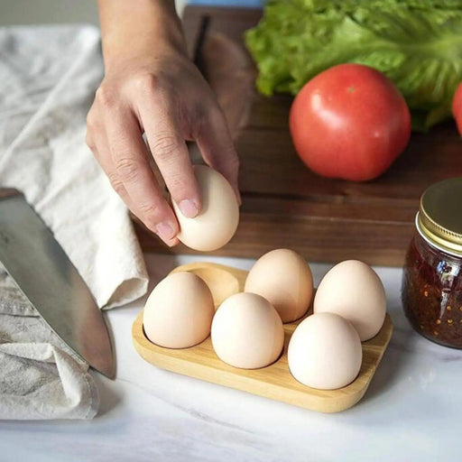 Stylish Double Layer Wooden Egg Organizer for Chic Kitchen Decor