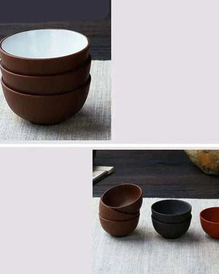 Exquisite Portable 8-Piece Handmade Yixing Purple Clay Teacup Set for Tea Lovers