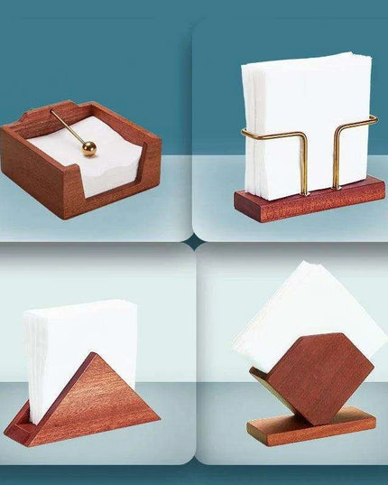 Sophisticated Wooden Tissue Holder Ensemble: Upgrade Your Dining Atmosphere