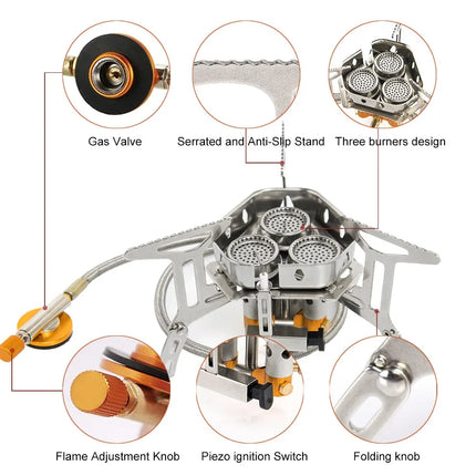 Widesea 6800W Portable Camping Gas Stove – High-Power, Lightweight Des