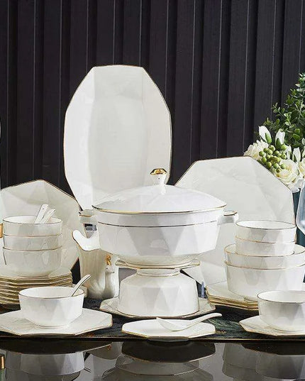 Nordic Elegance 60-Piece Bone China Dining Set