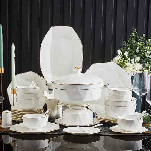 Nordic Elegance 60-Piece Bone China Dining Set