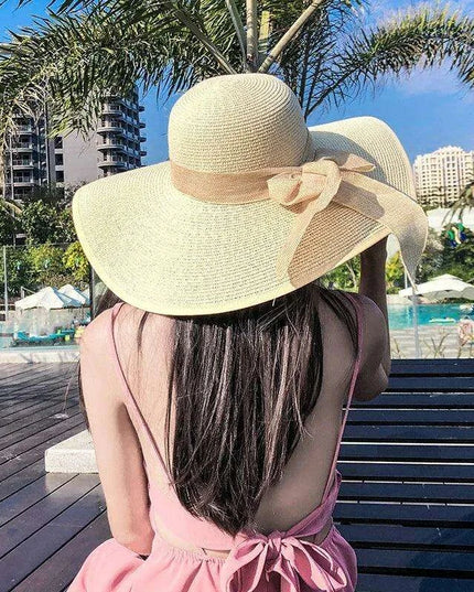 Korean-Inspired Oversized Foldable Women's Sun Hat - Ultimate 15CM Brim for Summer Getaways