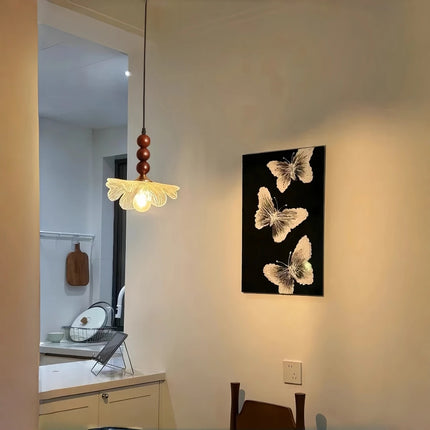 Vintage Flower Pendant Light with Bead Decoration — E27, 60W