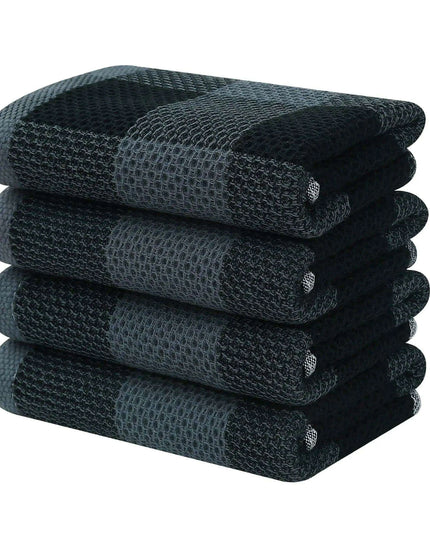 Elegant Cotton Waffle Weave Kitchen Towel and Scrubbing Pad Collection
