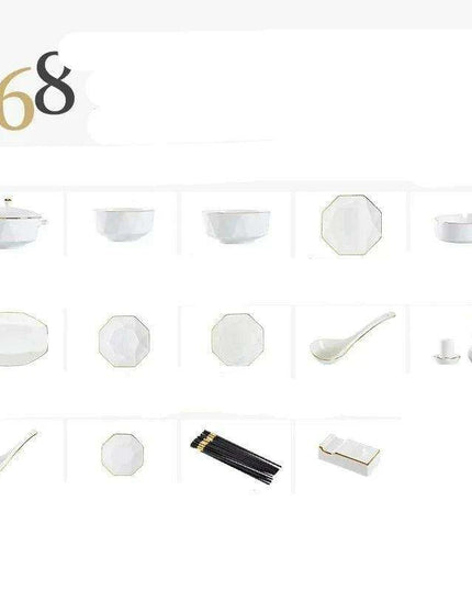 Enhance Your Dining Aesthetics with Portable White Ceramic Tableware and Cutlery Set