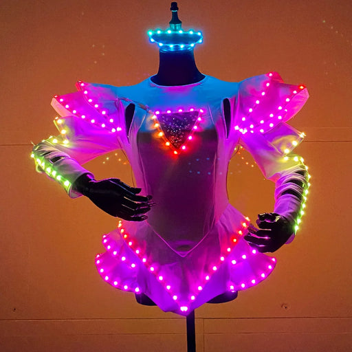 LED Glow-in-the Dark Tutu Dress Set with Remote Control - Customizable for Parties and Festivals