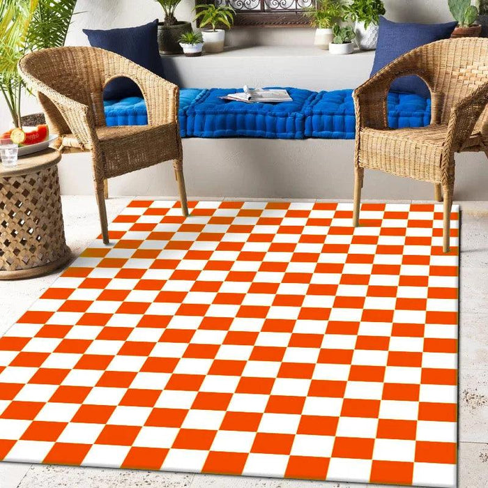 Elegant Green Checkerboard Area Rug for Sophisticated Home Interiors