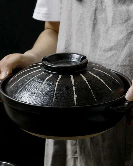 Authentic Japanese High-Heat Ceramic Casserole for Gas Cooking and Rice Preparations