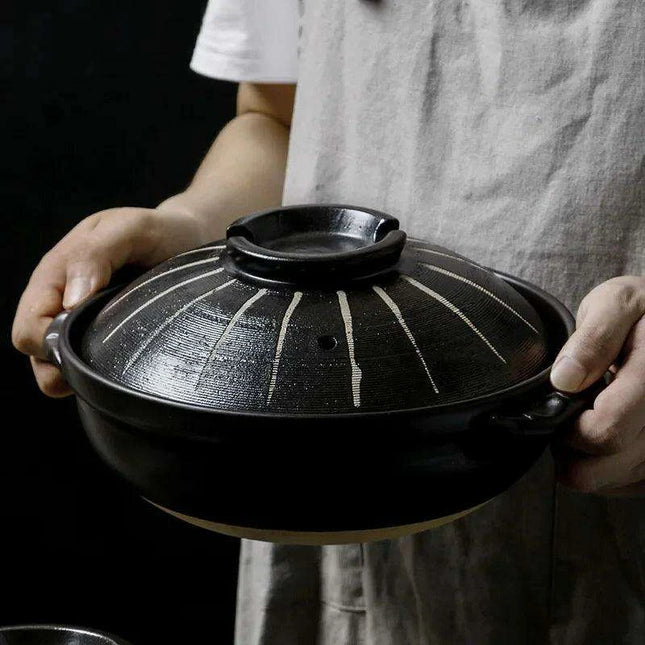 Authentic Japanese High-Heat Ceramic Casserole for Gas Cooking and Rice Preparations