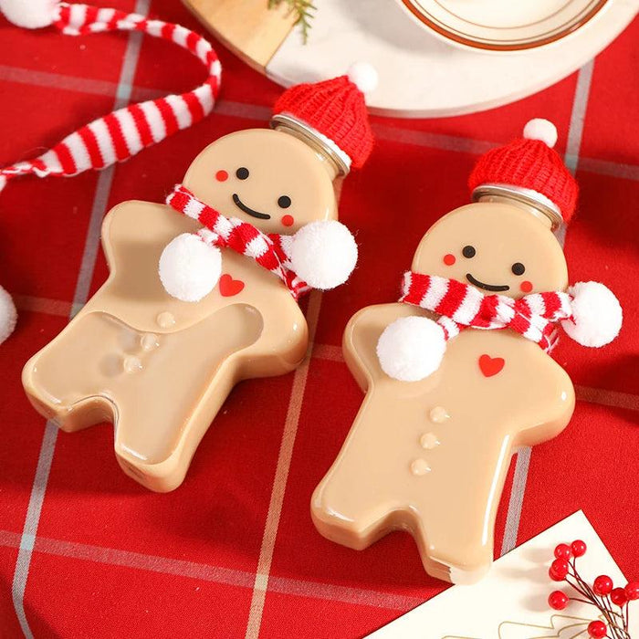 Cheerful Gingerbread Man Holiday Water Bottle for Kids - Ideal Christmas Gift with Multi-Functional Design