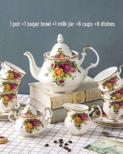 Luxurious 15-Piece European Bone China Tea Set for Afternoon Elegance