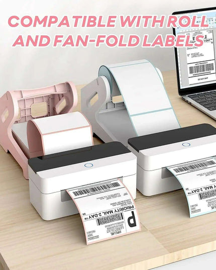 Chic Pink Label Printer Stand - Elegant and Space-Efficient Organizer