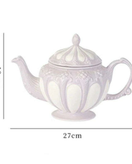 Sophisticated Tea Set: Handcrafted Ceramic Teapot and Mugs Ensemble