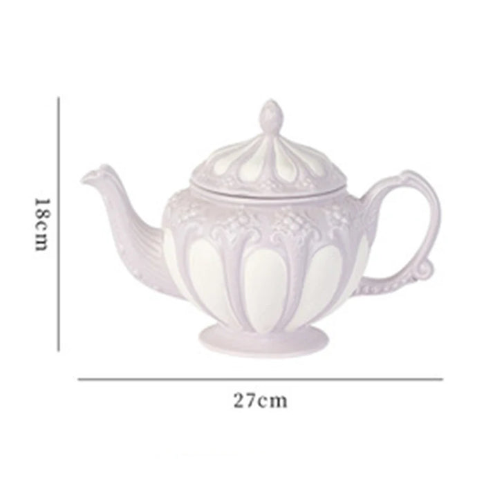 Handmade Retro Court Ceramic Teapot with Artistic Flair for Tea Enthusiasts