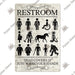 Vintage Novelty Retro Bathroom Metal Wall Art with Quirky WC Lavatory Design