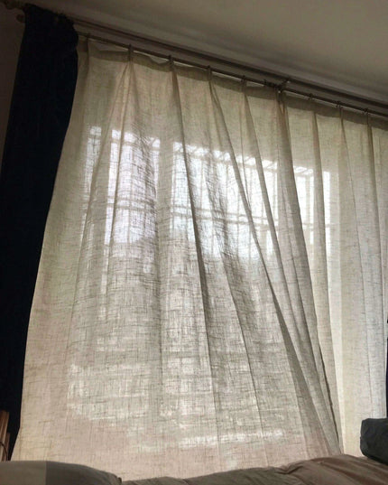 Luxurious Japanese Linen Semi-Blackout Curtains with Ramie Yarn for Modern Decor