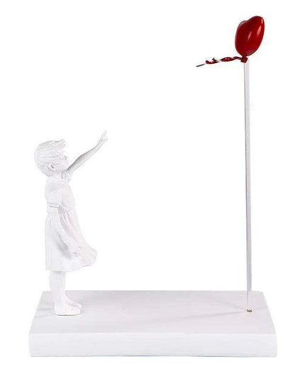 Heart Balloon Girl Banksy Inspired Resin Art Sculpture - Large Size Home Decor Piece