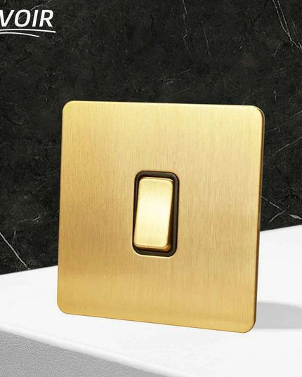 Luxurious Gold Dimmer Switch Set with USB Charging Port - Perfect for French/EU Plugs