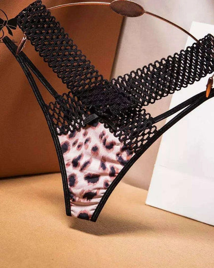 Elegant Women's Low Rise Ice Silk Thong with Chic Ribbons - Fashionable & Sporty Underwear