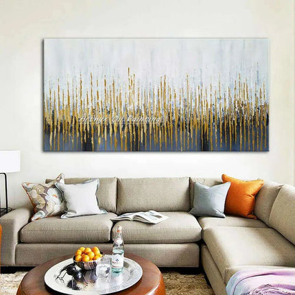 Hand-Painted Abstract Oil Canvas: Artistic Elegance for Chic Home Decor